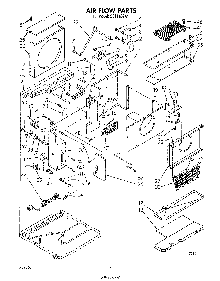 AIR FLOW , LIT/OPTIONAL Diagram and Parts List for CET14D2A1  Whirlpool Air Conditioner