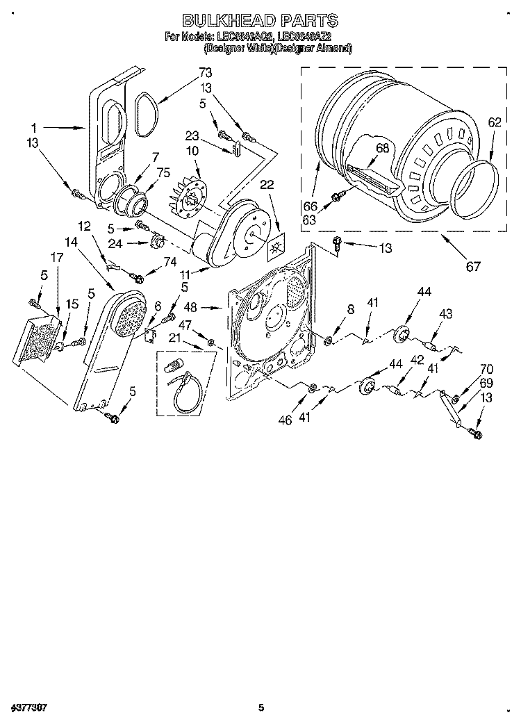 SECTION Diagram and Parts List for LEC6646AZ2  Whirlpool Dryer
