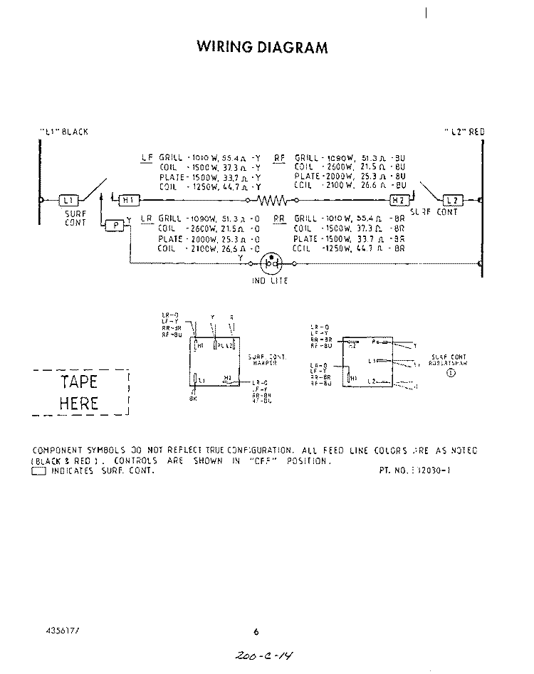 WIRING DIAGRAM Diagram and Parts List for N3157^1  Whirlpool Cooktop