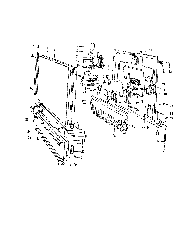 TUB Diagram and Parts List for 8565L10  Roper Dishwasher