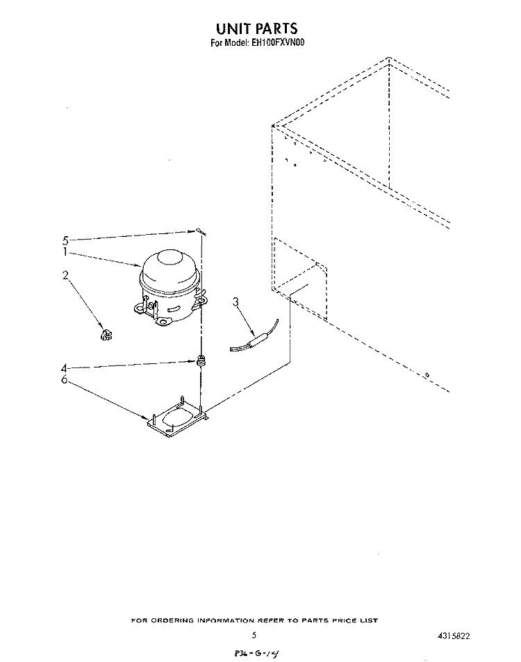 SECTION Diagram and Parts List for EH100FXVN00  Whirlpool Freezer