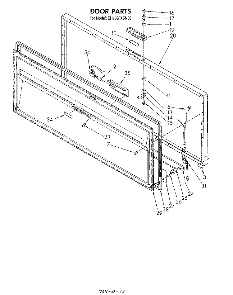 SECTION Diagram and Parts List for EH150FXSN00  Whirlpool Freezer