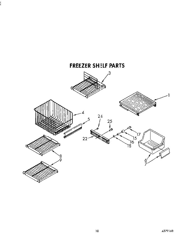 FREEZER SHELF Diagram and Parts List for KSSS42MAX03  KitchenAid Refrigerator