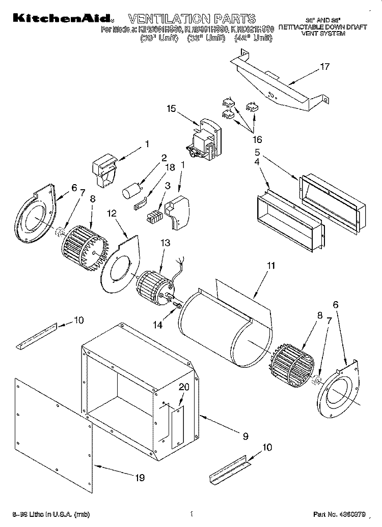 SECTION Diagram and Parts List for KIRD861HSS0  KitchenAid Range Hood