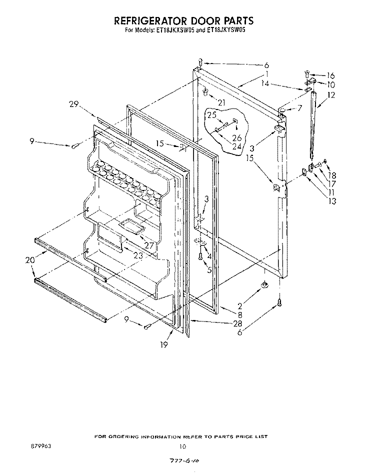 REFRIGERATOR DOOR , LIT/OPTIONAL Diagram and Parts List for ET18JKYSF05  Whirlpool Refrigerator