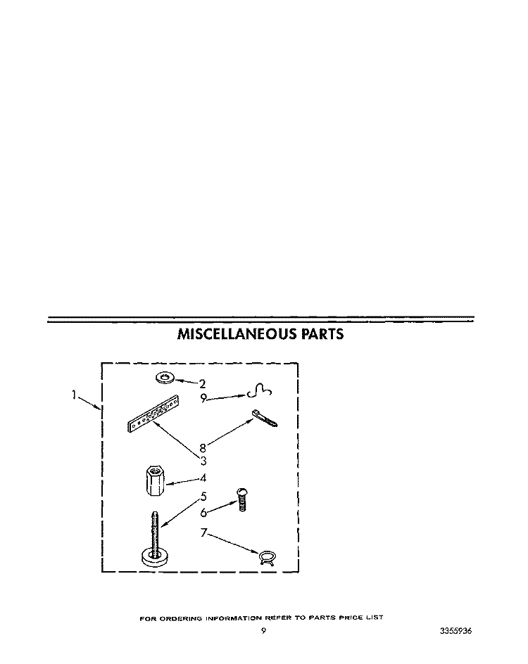 MISCELLANEOUS Diagram and Parts List for KAWE742WWH2  KitchenAid Washer