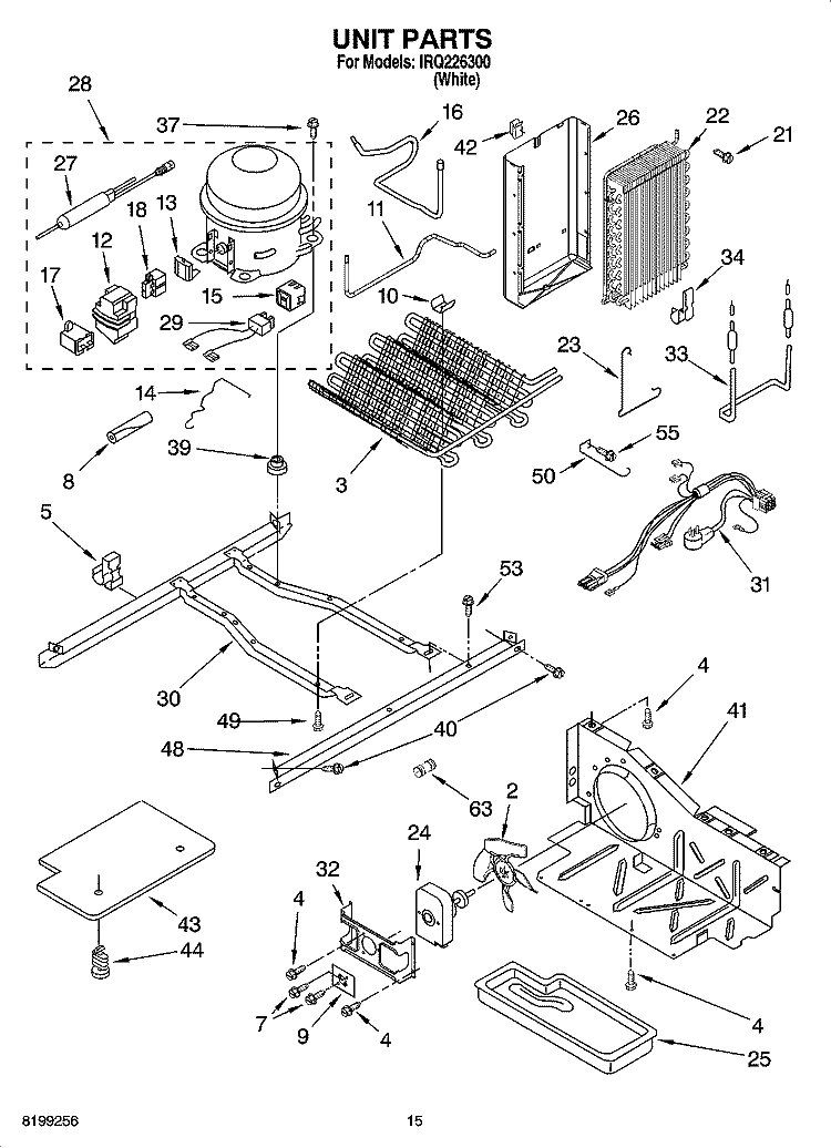 UNIT PARTS Diagram and Parts List for IRQ226300  Inglis Refrigerator