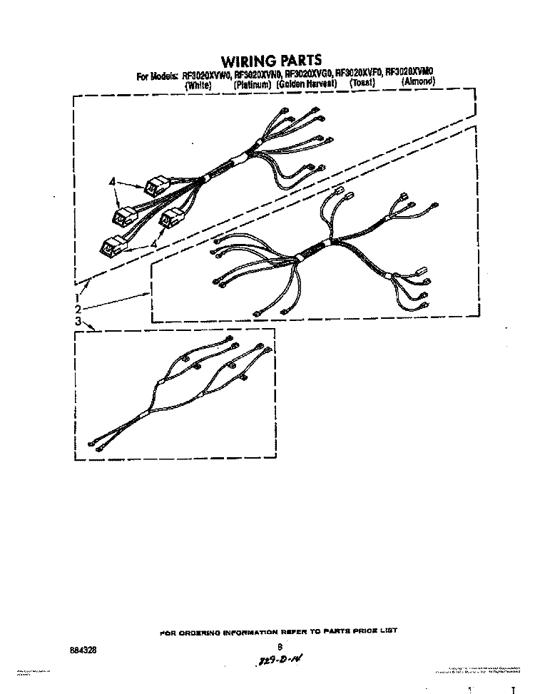 WIRING Diagram and Parts List for RF3020XVF0  Whirlpool Range