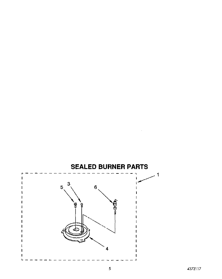 SEALED BURNER Diagram and Parts List for SF337PEYW1  Whirlpool Range