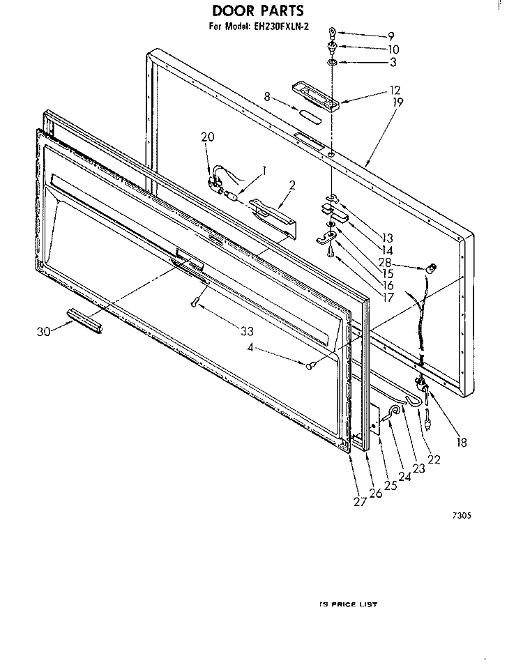 SECTION Diagram and Parts List for EH230FXLN2  Whirlpool Freezer