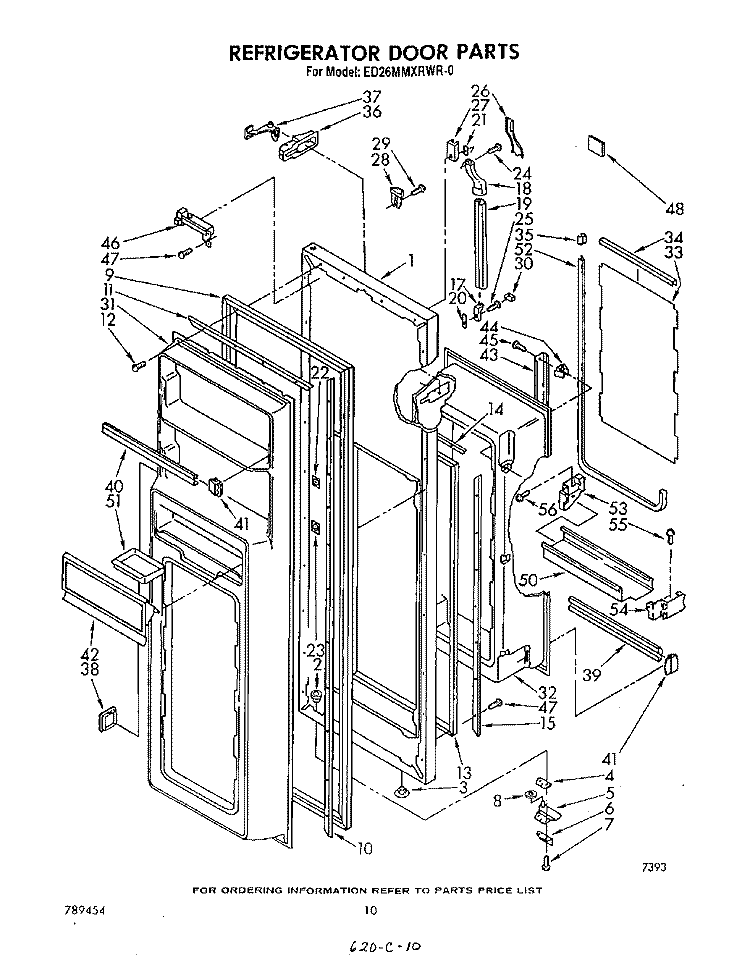 REFRIGERATOR DOOR Diagram and Parts List for ED26MMXRWR0  Whirlpool Refrigerator