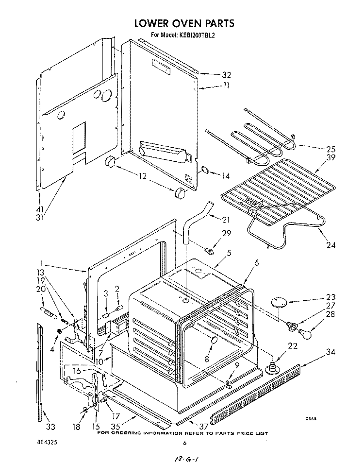 LOWER OVEN Diagram and Parts List for KEBI200TBL2  KitchenAid Wall Oven