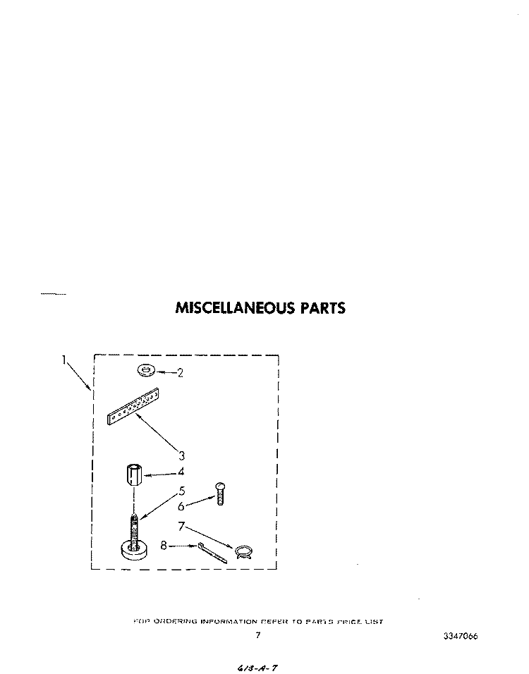 MISCELLANEOUS Diagram and Parts List for LA7700XPW5  Whirlpool Washer
