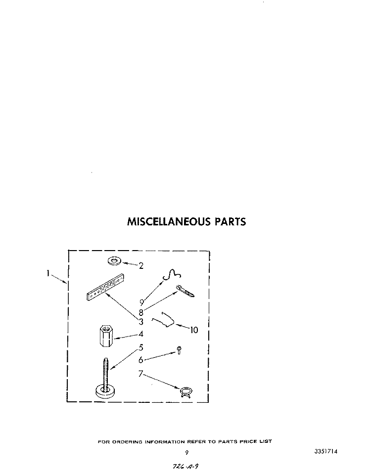 MISCELLANEOUS Diagram and Parts List for CA2751XSW5  Whirlpool Washer