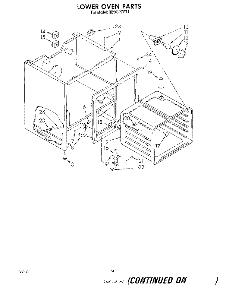 SECTION Diagram and Parts List for RE963PXPT1  Whirlpool Range
