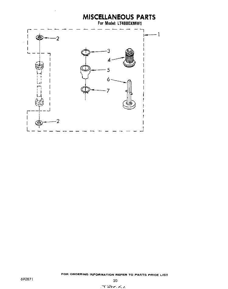 MISCELLANEOUS , LITERATURE AND OPTIONAL Diagram and Parts List for LT4900XMW1  Whirlpool Washer Dryer Combo