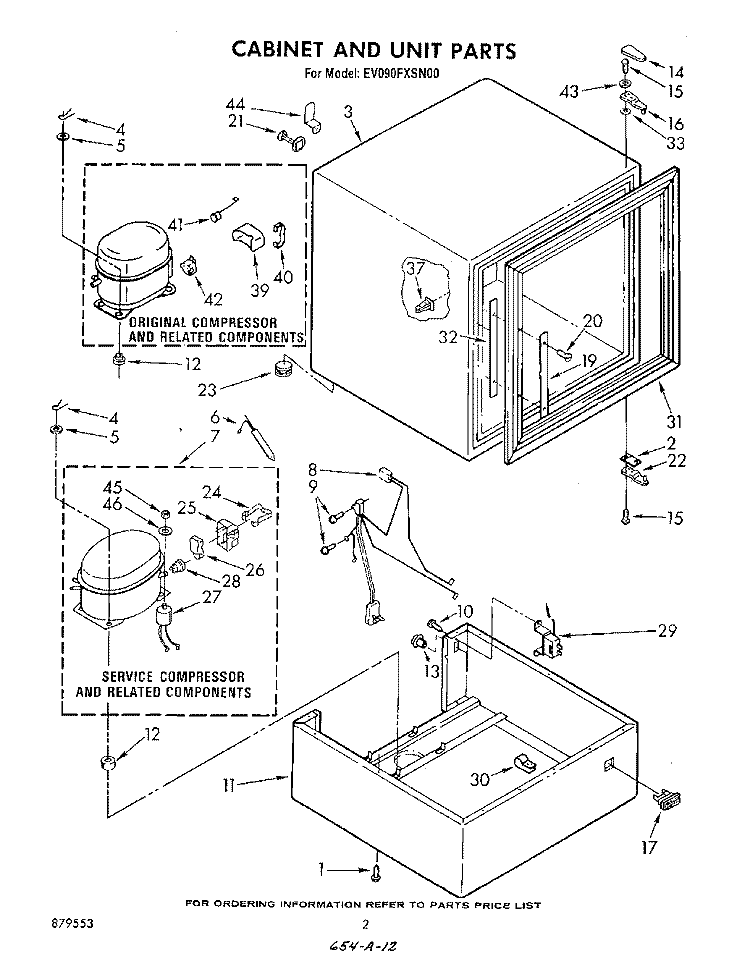 SECTION Diagram and Parts List for EV090FXSN00  Whirlpool Freezer