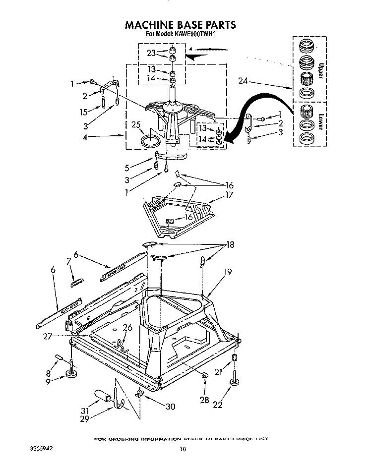 MACHINE BASE Diagram and Parts List for KAWE900TWH1  KitchenAid Washer