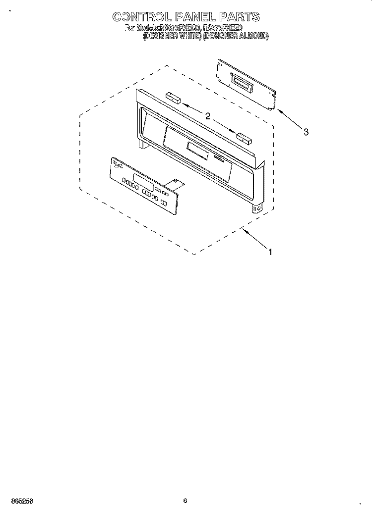 CONTROL PANEL, LITERATURE Diagram and Parts List for RS675PXEZ0  Whirlpool Range