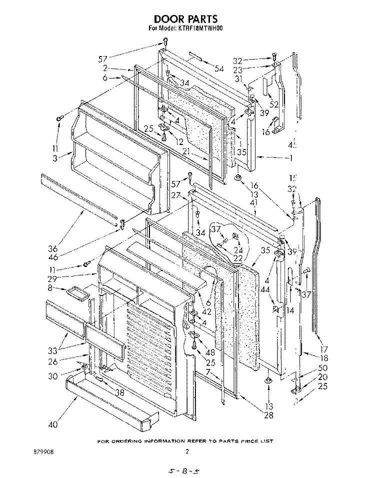 DOOR Diagram and Parts List for KTRF18MTPL00  Whirlpool Refrigerator