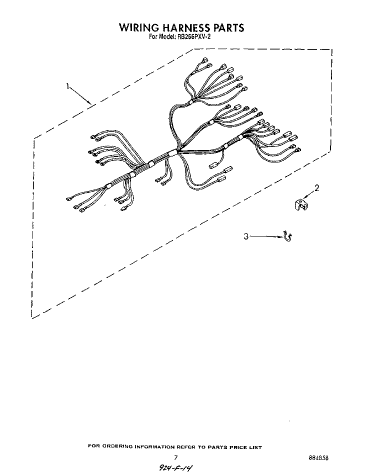WIRING HARNESS Diagram and Parts List for RB266PXV2  Whirlpool Wall Oven