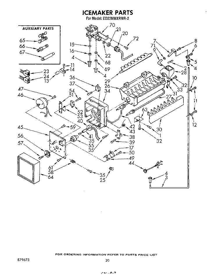 ICE MAKER Diagram and Parts List for ED22MMXRWR2  Whirlpool Refrigerator