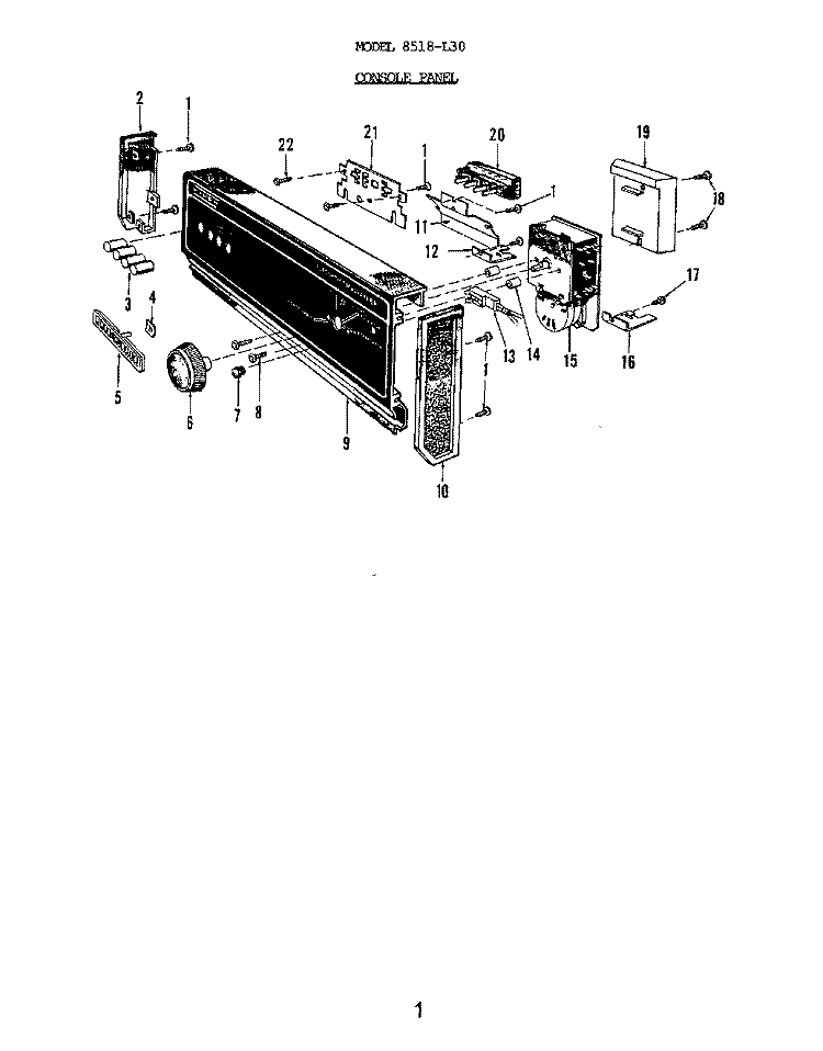 DOOR Diagram and Parts List for 8518L30  Roper Dishwasher
