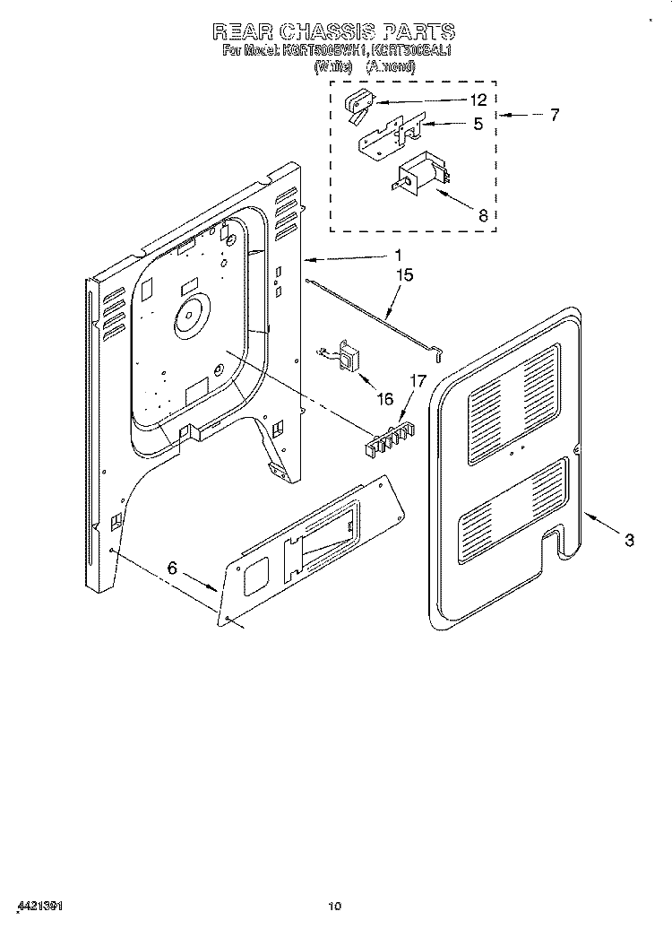 REAR CHASSIS, OPTIONAL Diagram and Parts List for KGRT500BAL1  KitchenAid Range