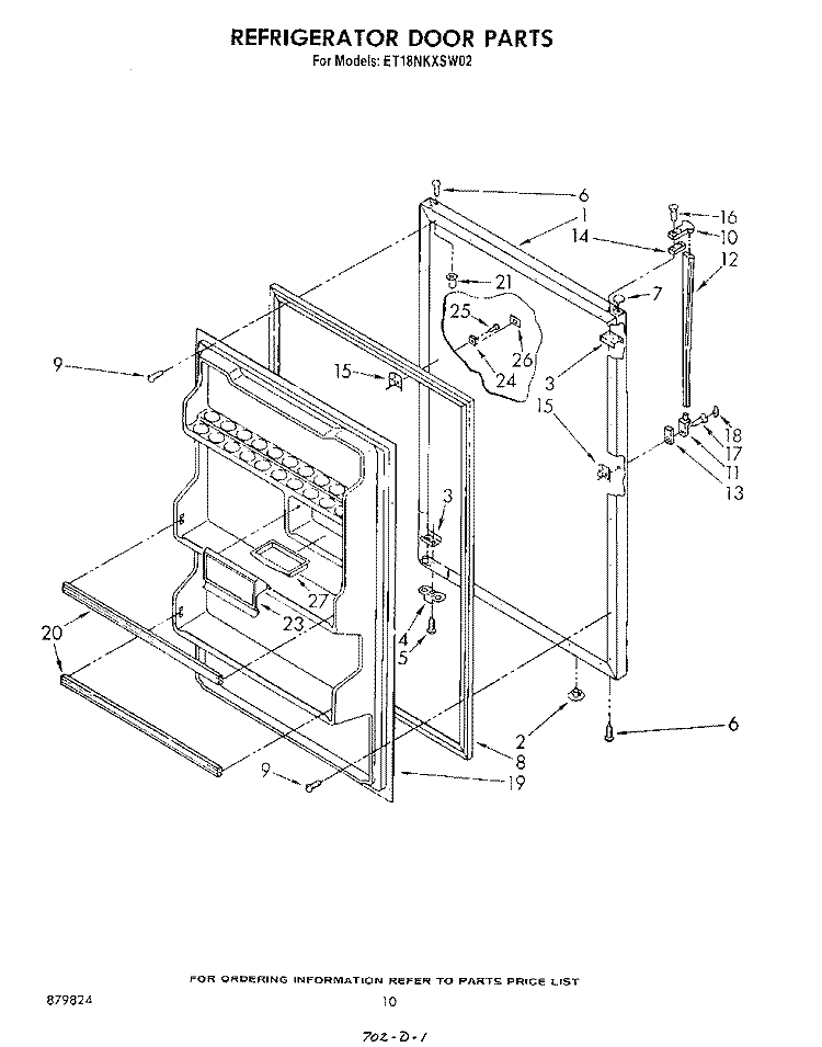 REFRIGERATOR DOOR, LIT/OPTIONAL Diagram and Parts List for ET18NKXSW02  Whirlpool Refrigerator