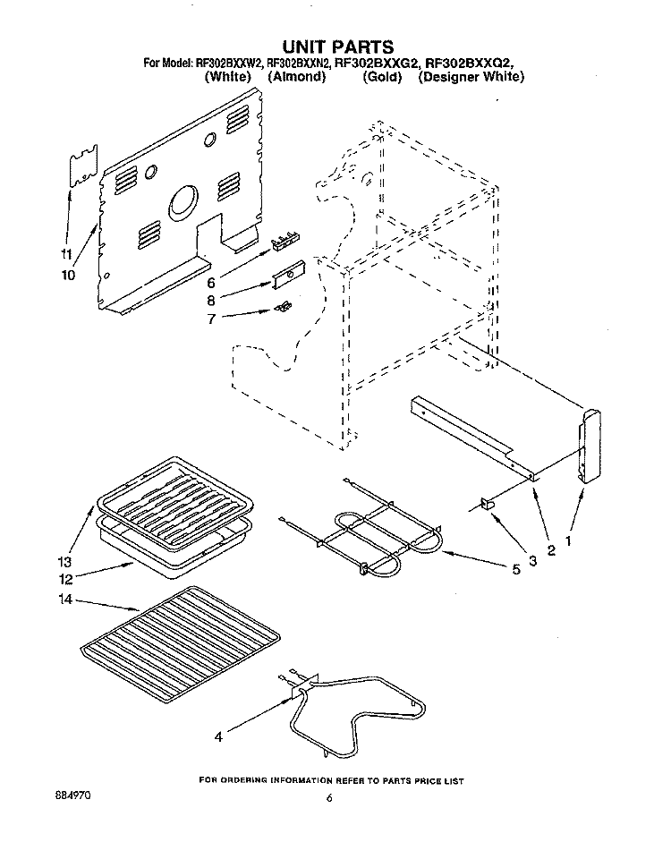 UNIT, OPTIONAL Diagram and Parts List for RF302BXXN2  Whirlpool Range