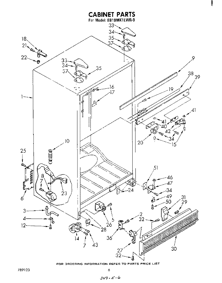 CABINET Diagram and Parts List for EB19MK1LWR0  Whirlpool Refrigerator