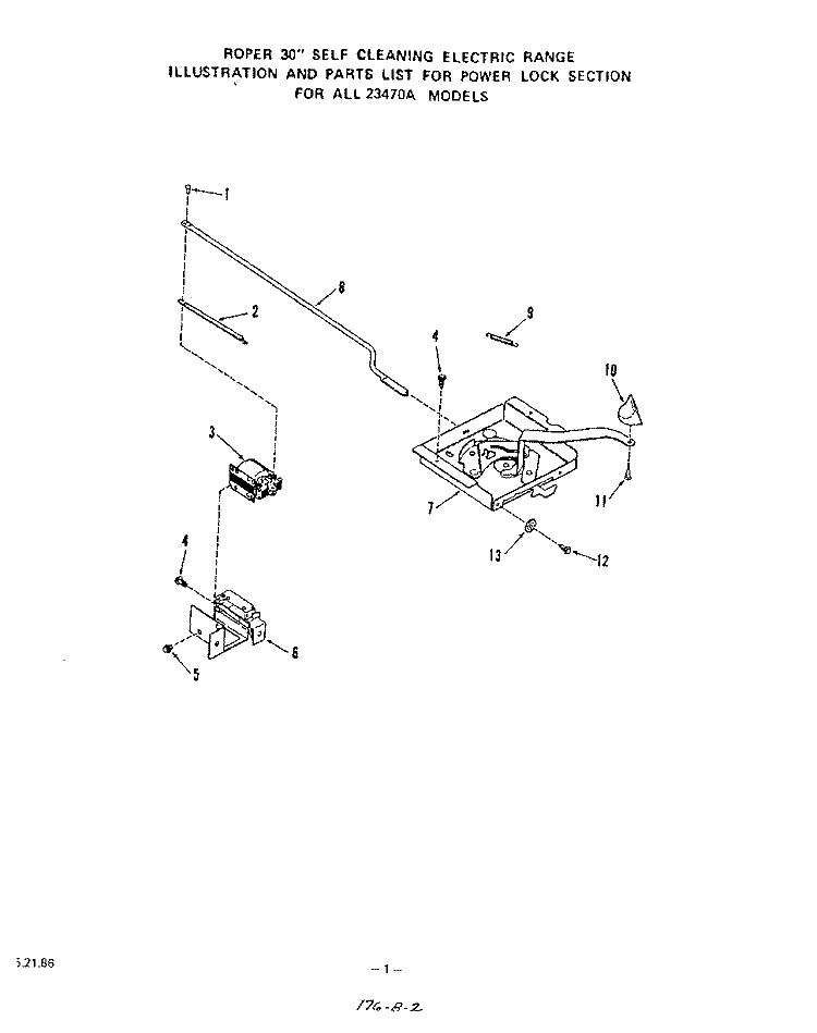 BACKGUARD Diagram and Parts List for 2347W0A  Roper Range
