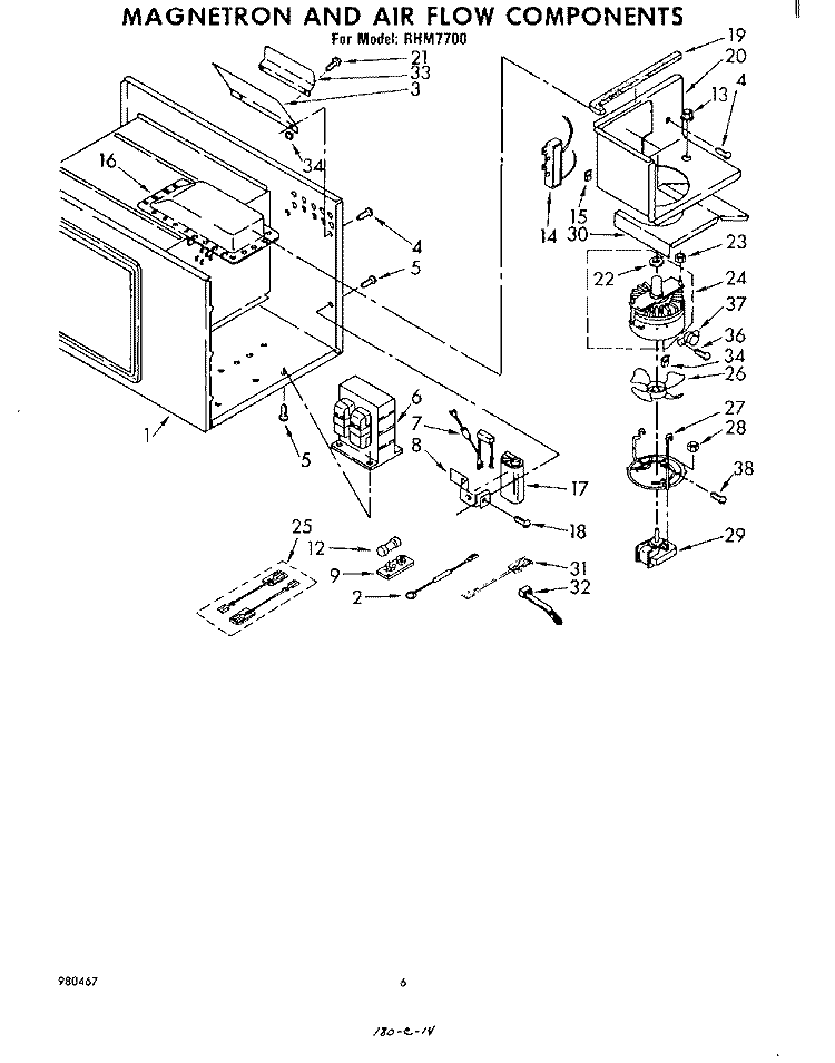 SECTION Diagram and Parts List for RHM7700  Whirlpool Microwave