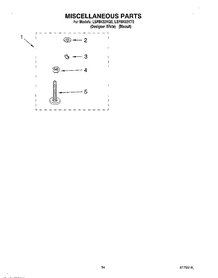 MISCELLANEOUS, OPTIONAL Diagram and Parts List for LSR8433KT0  Whirlpool Washer