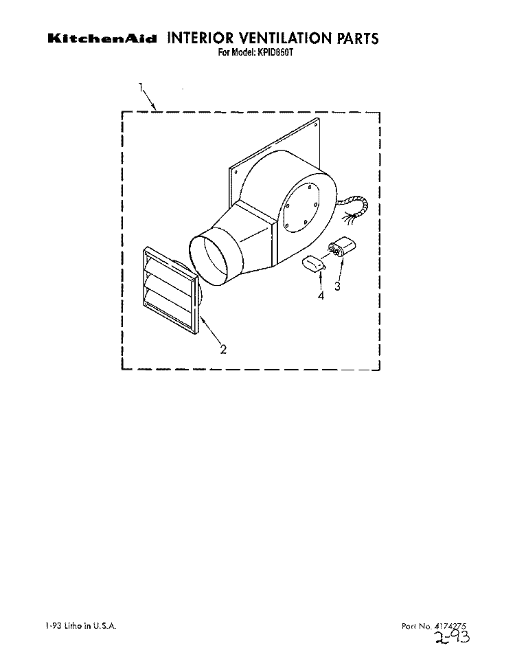 SECTION Diagram and Parts List for KPID850T  KitchenAid Range Hood