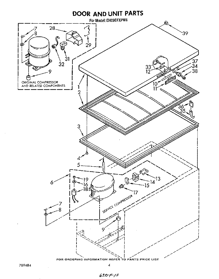 SECTION Diagram and Parts List for EH09EFXPW6  Whirlpool Freezer