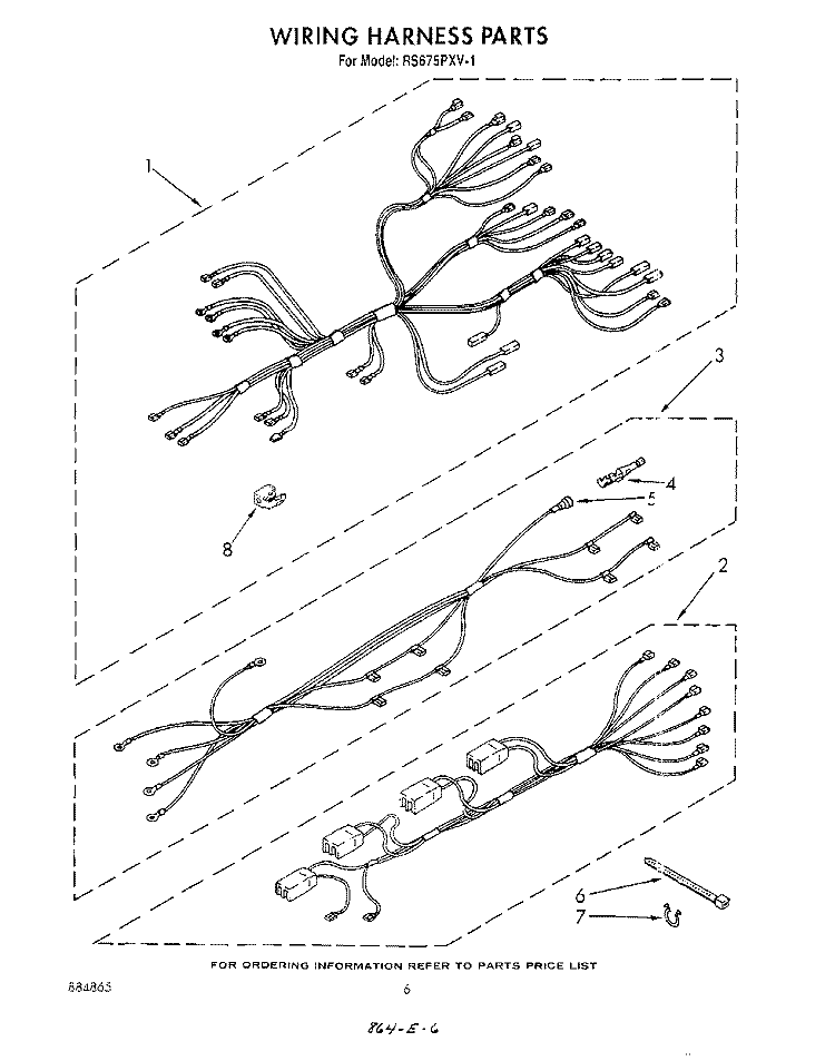WIRING HARNESS , LIT/OPTIONAL Diagram and Parts List for RS675PXV1  Whirlpool Range
