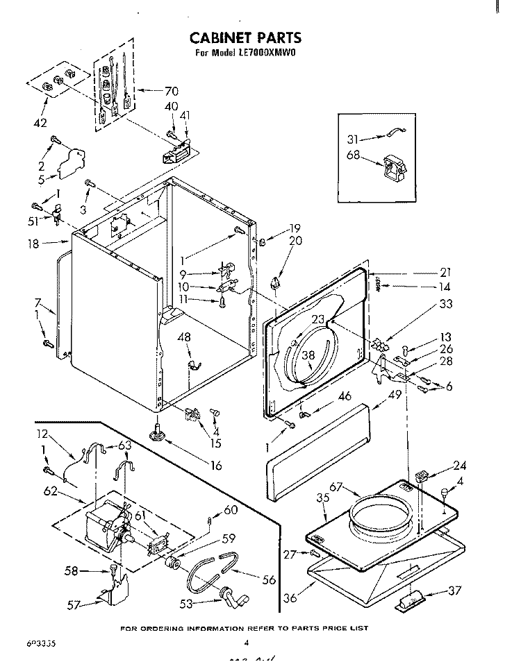 SECTION Diagram and Parts List for LE7000XMW0  Whirlpool Dryer