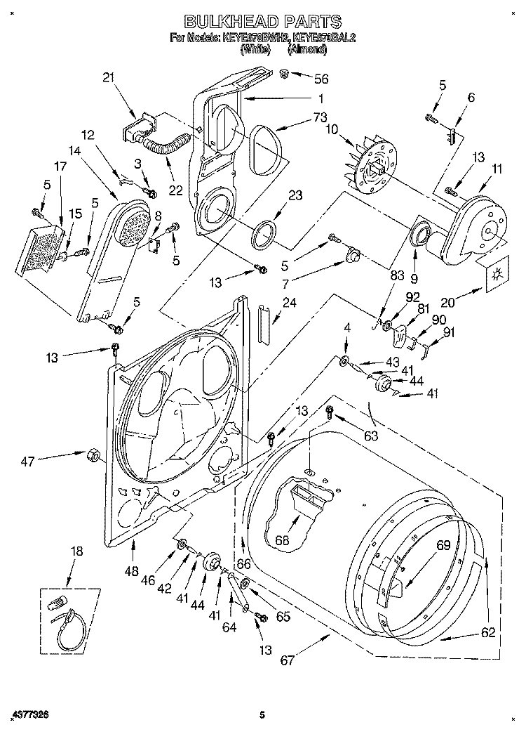 SECTION Diagram and Parts List for KEYE670BAL2  KitchenAid Dryer