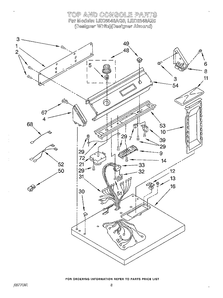 SECTION Diagram and Parts List for LEC6848AZ0  Whirlpool Dryer