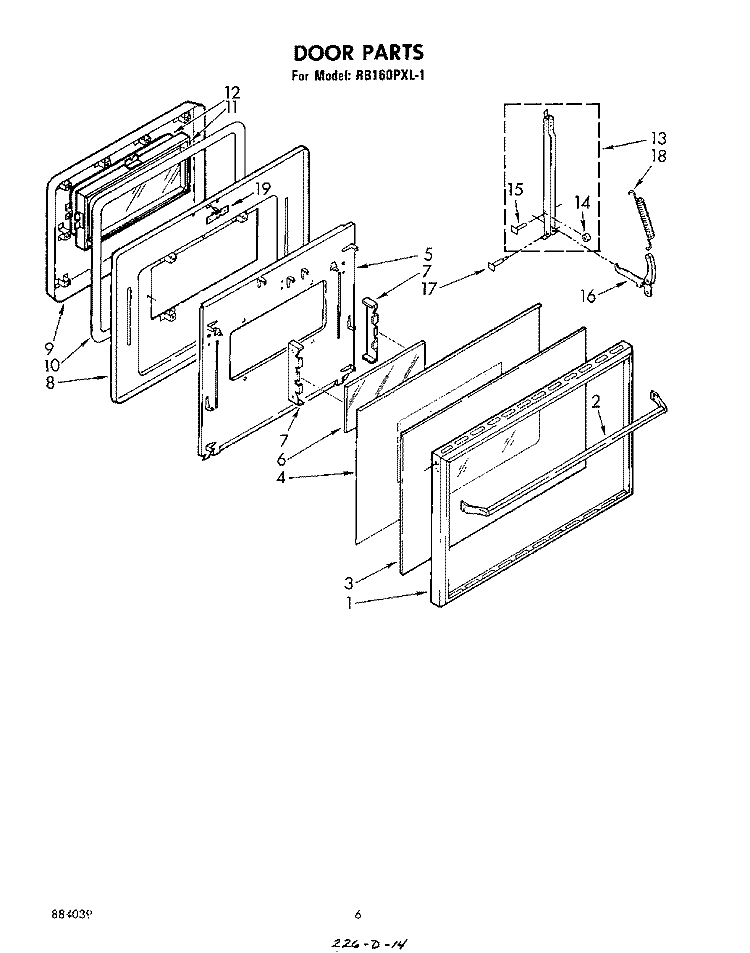 SECTION Diagram and Parts List for RB160PXL1  Whirlpool Wall Oven