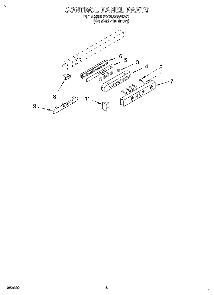 SECTION Diagram and Parts List for KWVU205YBA1  KitchenAid Range Hood