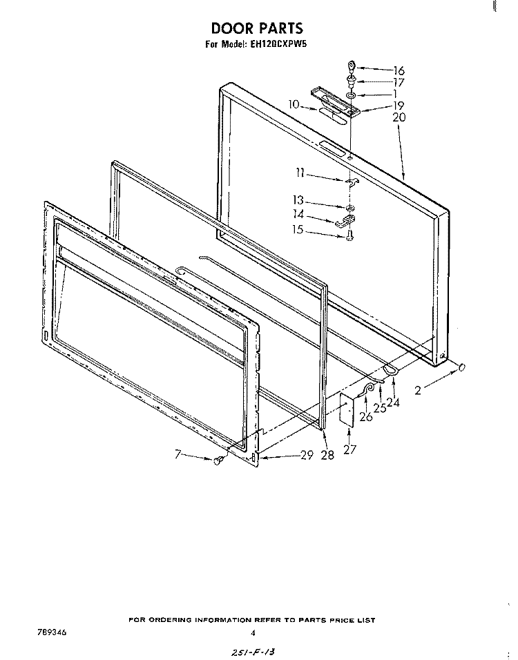 SECTION Diagram and Parts List for EH120CXPW5  Whirlpool Freezer