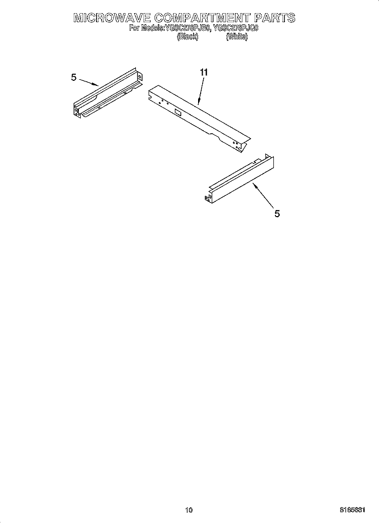 MICROWAVE COMPARTMENT PARTS Diagram and Parts List for YGSC278PJB0  Whirlpool Microwave Oven Combo
