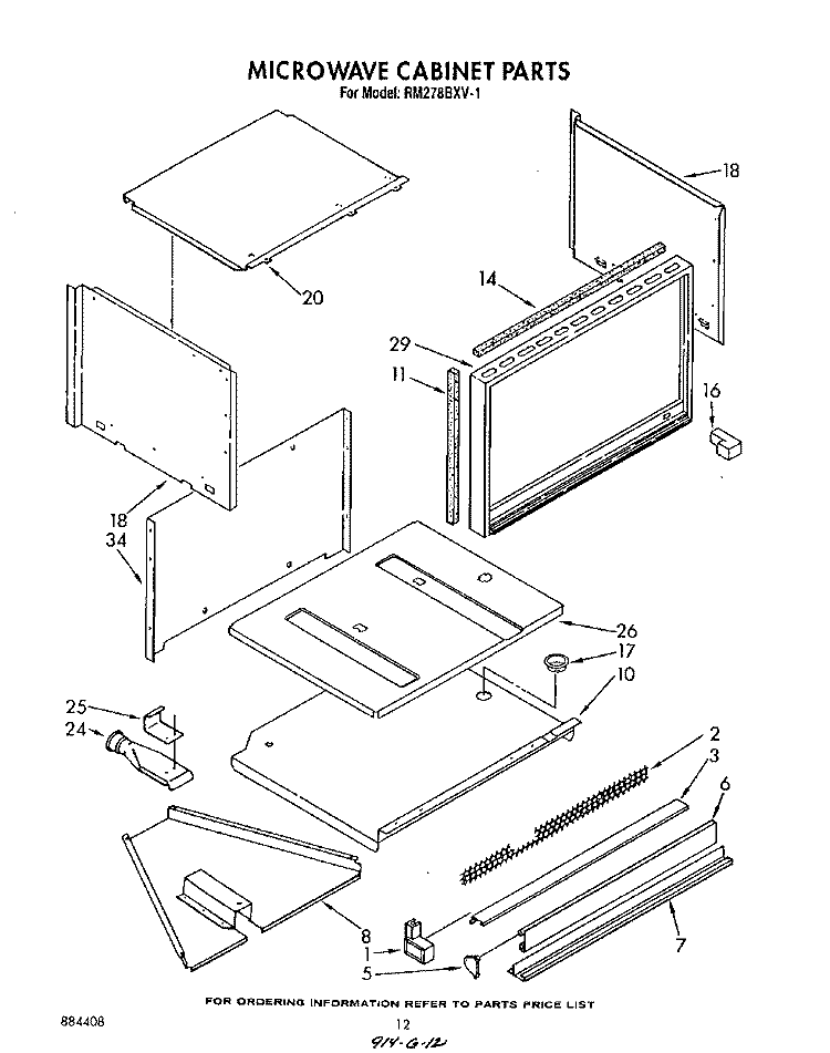 MICROWAVE CABINET , LIT/OPTIONAL Diagram and Parts List for RM278BXV1  Whirlpool Microwave Oven Combo