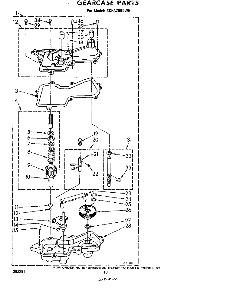 MODEL:  3CFA2000W6 Diagram and Parts List for 3CFA2000W6  Whirlpool Washer