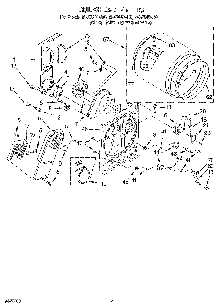SECTION Diagram and Parts List for RES7648EQ0  Roper Dryer