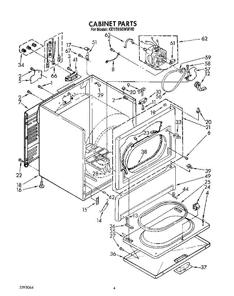 SECTION Diagram and Parts List for KEYE660WWH0  KitchenAid Dryer