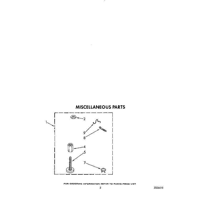 MISCELLANEOUS Diagram and Parts List for 4LA6300XXW1  Whirlpool Washer