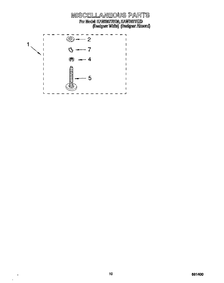 MISCELLANEOUS, LIT/OPTIONAL Diagram and Parts List for KAWS677EQ0  KitchenAid Washer